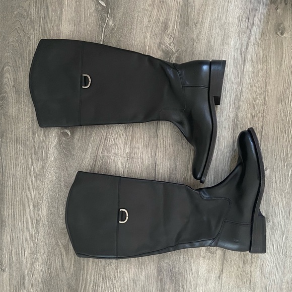 Frye black leather boot riding boots Jayden D Ring tall winter boot 6.5 - Picture 13 of 16